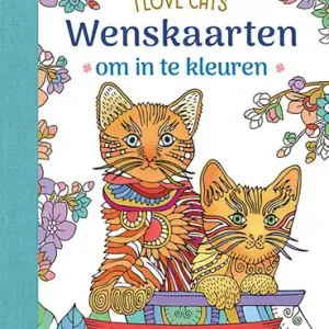 Op = Op Wenskaarten om in te kleuren – I love cats